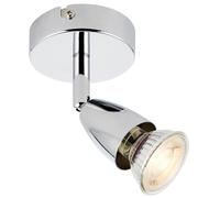 National Lighting Amalfi Single Decorative Chrome Plated Finish, GU10 LED, Compatible Adjustable Ceiling Light, Wall Spotlight