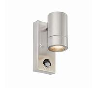 National Lighting Atlantis Marine Grade Stainless Steel External Outdoor Security PIR Motion Detector GU10 Wall Spot Down Light IP44 Rated Front Door Light Outside Lights with PIR Sensor