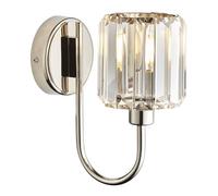 National Lighting Beatrice Wall Light Bright Nickel - Sophisticated Glass Shade, LED Lamp Compatible E14 Fitting, Indoor Modern Lamp for Bedroom, Hallway, Lounge & Living Room