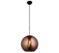 National Lighting Boula Pendant Light 300mm - Copper Mirrored Glass Ceiling Light Sphere with Matt Black Fitting - Adjustable Height Modern Hanging Lamp Fixture - E27 Bulb LED Compatible