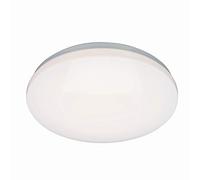 National Lighting BROCO Round 16W Gloss White Finish Warm White 3000K LED Energy Saving Bathroom Ceiling Light Bulkhead IP44 Rated with Microwave Sensor