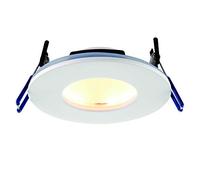 National Lighting Cannon 9W Colour Changing (CCT) Fire Rated Cool White, Warm White or Daylight White 450 Lumens LED Anti Glare Low Profile Ceiling Downlight Spotlight IP65 Rated for Bathroom