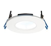 National Lighting Cannon Matt White Finish Die Cast Aluminium Fire Rated Natural White LED Anti Glare Low Profile Ceiling Downlight Spotlight IP65 Rated for Bathroom, Shower, Kitchen, Lounge etc.