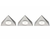 National Lighting Colour Changing (Cct) 2.5 W Led Under Cabinet Light - Triangle Design Kitchen / In A 200 Lm Chrome Brushed 3000