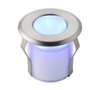 National Lighting Cove Round LED Outdoor Garden Walkway Decking Ground Marine Grade Stainless Steel Light Blue Uplighter IP67 Rated - Ideal for Coastal Areas