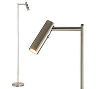 National Lighting Dedicated Reader Floor Lamp Satin Nickel - LED Light 4W 220LM Warm White Light with Dimmable 3-Stage Touch Button - Modern Standing Lamp for Bedroom, Lounge, Home & Office