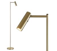 National Lighting Dedicated Reader Floor Lamp Warm Brass - LED Light 4W 220LM Warm White Light with Dimmable 3-Stage Touch Button - Modern Standing Lamp for Bedroom, Lounge, Home & Office