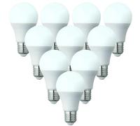 National Lighting E27 LED Bulbs - Edison Screw - Daylight White 6000K - 60W Incandescent Lamp Equivalent - 10W 806 Lumens - 180 Degree Beam Angle - Long-Life 25,000 Hours - Pack of 10