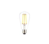 National Lighting E27 LED Dimmable Edison Screw (ES) Filament Pear Bulbs, Warm White 1800K, 60W Incandescent Lamp Equivalent, 6W 450 Lumens, Long-Life 15,000 Hours - Pack of 1