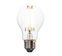 National Lighting E27 LED Dimmable Edison Screw (GLS) Filament Bulbs, Warm White 2700K, 60W Incandescent Lamp Equivalent, 6W 806 Lumens, Long-Life 15,000 Hours - Nickel & Clear Glass | IP20