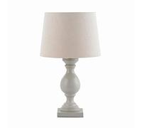 National Lighting EUSTON Decorative Taupe Finish Wooden Reading Desk Table Lamp with Ivory Coloured Fabric Shade