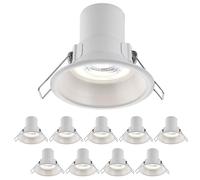 National Lighting Fire Rated Downlight, Cool White Dimmable Spotlight, IP65 Rated for Bathroom, Shower, Kitchen, Living Room, 5.5W Led Anti-Glare 500LM 3000K - Pack of 10