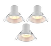 National Lighting Fire Rated Downlight, Warm White Dimmable Spotlight, IP65 Rated for Bathroom, Shower, Kitchen, Living Room, 5.5W Led Anti-Glare 500LM 3000K - Pack of 3