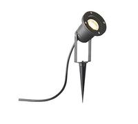 National Lighting Garden Spike Lights, Adjustable Ground or Surface Mounted Lights, Matt Black Outdoor Weatherproof GU10 Spike Lights, Mains Powered Outside Spotlights IP65 Rated - Pack of 4