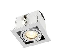 National Lighting Garrix Silver Adjustable Tilt GU10 LED Mains Voltage Robust Recessed Indoor Ceiling Boxed Downlight
