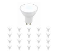National Lighting GU10 LED Bulbs, Daylight White 6000K, 50W Halogen Lamp Equivalent, 5W 460 Lumens, 120 Degree Wide Beam Angle, Long-Life 25,000 Hours - Pack of 20