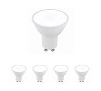 National Lighting GU10 LED Bulbs, Daylight White 6000K, 50W Halogen Lamp Equivalent, 5W 460 Lumens, 120 Degree Wide Beam Angle, Long-Life 25,000 Hours - Pack of 4