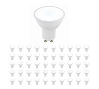 National Lighting GU10 LED Bulbs, Daylight White 6000K, 50W Halogen Lamp Equivalent, 5W 460 Lumens, 120 Degree Wide Beam Angle, Long-Life 25,000 Hours - Pack of 50