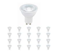 National Lighting GU10 LED Bulbs, Daylight White 6000K, 50W Halogen Lamp Equivalent, 6W 420 Lumens, 38 Degree Beam Angle, Long-Life 25,000 Hours - Pack of 20