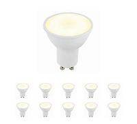 National Lighting GU10 LED Bulbs, Warm White 3000K, 50W Halogen Lamp Equivalent, 6W 460 Lumens, 120 Degree Wide Beam Angle, Long-Life 25,000 Hours - Pack of 10