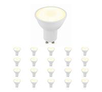 National Lighting GU10 LED Bulbs, Warm White 3000K, 50W Halogen Lamp Equivalent, 6W 460 Lumens, 120 Degree Wide Beam Angle, Long-Life 25,000 Hours - Pack of 20