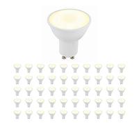 National Lighting GU10 LED Bulbs, Warm White 3000K, 50W Halogen Lamp Equivalent, 6W 460 Lumens, 120 Degree Wide Beam Angle, Long-Life 25,000 Hours - Pack of 50