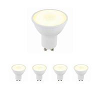 National Lighting GU10 LED Bulbs, Warm White 3000K, 50W Halogen Lamp Equivalent, 6W 460 Lumens, 120 Degree Wide Beam Angle, Long-Life 25,000 Hours - Pack of 4