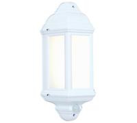 National Lighting Halbury Led Outdoor 7 W Garden White Half Wall Lantern Pir Motion Sensor Presence Detector Ip 44 Rated