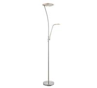 National Lighting Hank Decorative Brushed Chrome Finish LED Mother/Father Parent & Child Standing Floor Lamp with Adjustable Reading Light