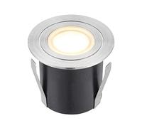 National Lighting HAYZ Round LED Outdoor Garden Walkway Decking Ground Marine Grade Stainless Steel Light Warm White 3000K Uplighter IP67 Rated - Ideal for Coastal Areas