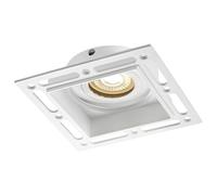 National Lighting Horizon Matt White Square Trimless Plaster in GU10 LED Anti Glare Low Profile Die Cast Tilt Rotate Ceiling Downlight Spotlight