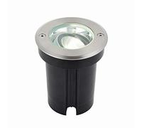 National Lighting Hoxton Brushed Stainless Steel Buried Walkover Drive Over Outdoor Driveway Ground Weatherproof Adjustable 6W LED 4000K Uplighter IK08 Impact IP67 Rated