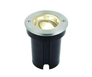 National Lighting Hoxton Brushed Stainless Steel Buried Walkover Drive Over Outdoor Driveway Ground Weatherproof Adjustable 6W LED 3000K Uplighter IK08 Impact IP67 Rated