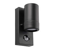 National Lighting Icarus PIR Outdoor Lights - Security Lights with Motion Sensor - GU10 LED Spotlight Black Outdoor Wall Downlights - IP44 Weatherproof Wall Lights