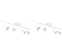 National Lighting Led Celing Lights Rotatable, 4 Way Ceiling Spolights, Gloss White Finish, for Living Room, Kitchen, Bedroom, GU10 Led Compatible (Pack of 2)