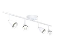 National Lighting Led Celing Lights Rotatable, 4 Way Ceiling Spolights, Gloss White Finish, for Living Room, Kitchen, Bedroom, GU10 Led Compatible