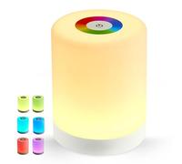 National Lighting LED Night Light - 1W RGB & Warm White Night Lamp, USB Rechargeable, ABS Plastic - IP44 Rated Indoor & Outdoor, Elegant Kids Bedside Lamp with Adjustable Brightness - White Base