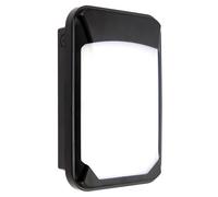 National Lighting Lucca MINI Black Compact Outdoor Weatherproof Security LED Robust IK08 Wall Bulkhead Light Fitting IP65 Rated