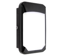 National Lighting Lucca MINI Black Compact Outdoor Weatherproof Security LED Robust IK08 Wall Bulkhead Light Fitting IP65 Rated Dusk Till Dawn Photocell Light Sensor Detector