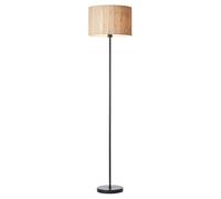 National Lighting Lucius Floor Light Natural Seagrass & Matt Black 1615mm - Tall Standing Lamp with E27 Base, Woven Drum Shade Floor Lamp for Living Room, Bedroom, Lounge & Hallway - LED Compatible