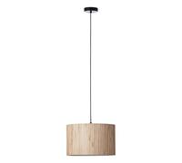 National Lighting Lucius Pendant Light 350mm - Natural Seagrass & Matt Black Hanging Lamp - Indoor Modern Ceiling Light with Woven Drum Shade - E27 LED Compatible, Adjustable Cable Fixture