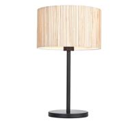 National Lighting Lucius Table Light Natural Seagrass & Matt Black - Woven Texture Modern Table Lamp with E27 LED Compatibility - 410mm Tall Decorative Accent Light for Bedroom, Hallway, or Office