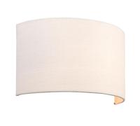 National Lighting Luke Modern Indoor Hallway Lounge Half Round Wall Light E27 Light Shade in White Fabric