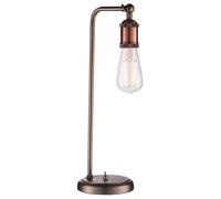 National Lighting Maddox E27 Adjustable Large Table Lamp Pewter & Copper - Industrial Style Desk Lamp with On/Off Base Switch - Aged Metal Finish, LED Filament Compatible - 240V IP20 40W Max
