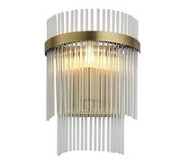 National Lighting Makayla Wall Light Antique Brass - 276mm Height 100mm Projection, Elegant Glass Light Shade, E14 Fitting LED 6W Compatible - Dimmable IP20 Rated Indoor Fixture - Bulb Not Included