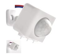 National Lighting Mini PIR Sensor - Motion Sensor Detector for Automatic Lighting - Adjustable 2-10 Metre Detection Range - Durable White ABS Construction for Convenient Lighting Control