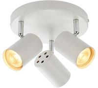 National Lighting Modern 3 Way Decorative Matt Black Finish IP20 GU10 LED Compatible Round Adjustable Dimmable Ceiling Spotlight