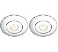 National Lighting Modern Chrome Low Voltage to 240V Mains Voltage GU10 Recessed Downlight Converter - Converts Holes ranging from Approx. 65mm to 125mm (Pack of 2)