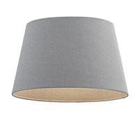 National Lighting Modern Lampshade Grey Linen Effect Fabric Lampshades - 8-Inch Tapered Light Shade - 40W 240V Incandescent or LED E14 Golf (Not Included)