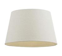 National Lighting Modern Lampshade Ivory Linen Effect Fabric Lampshades - 12-Inch Tapered Light Shade - 60W 240V E27/B22 GLS Incandescent or LED (Not Included)